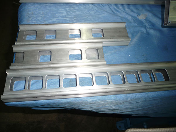 Punching tooling is equipped to punch holes on aluminum pipes or aluminum profiles
